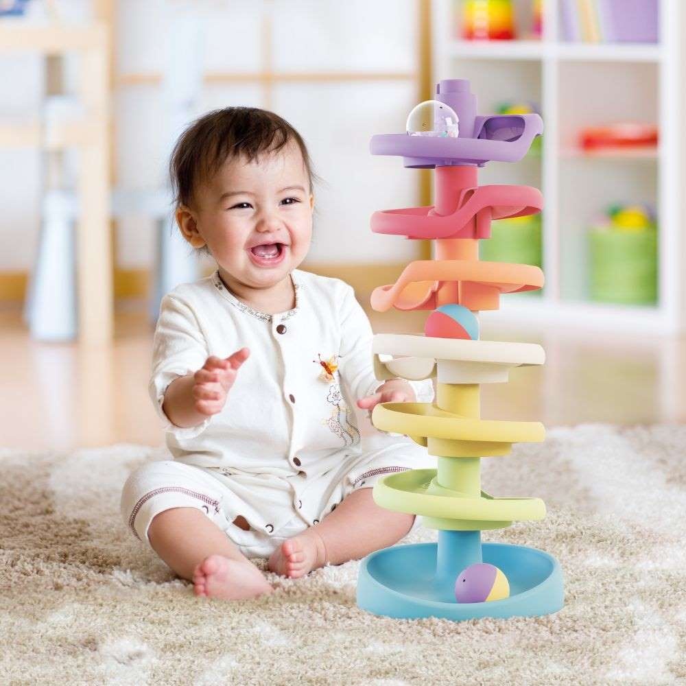 Quercetti - Eco-Friendly Spiral Tower Ball Run Baby Toy - Image 3