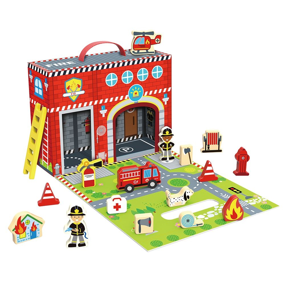 TookyToy - Pretend Play Story Box: Fire Station Toy Set - Image 4