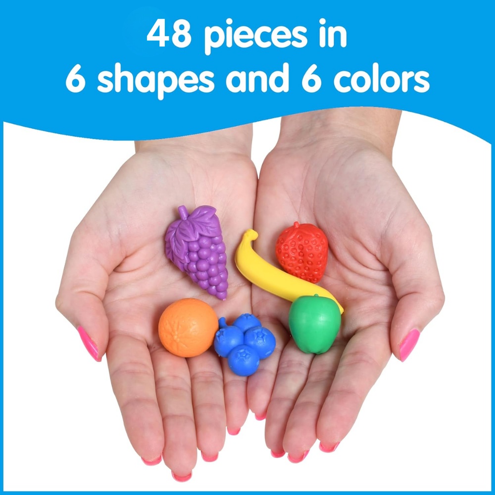 EDX Education - Fruit Counters & Tweezer in Jar - 48pc Math Manipulative - Image 2