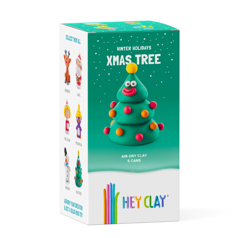 Hey Clay - Modelling Air-Dry Clay with Fun Interactive App - Xmas Tree, Christmas Series, 5 cans - Image 6