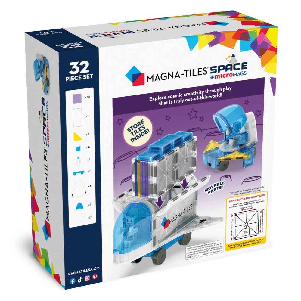 Magna-Tiles - Magnetic Construction Set - MagneticSpace - 32pcs - Image 7