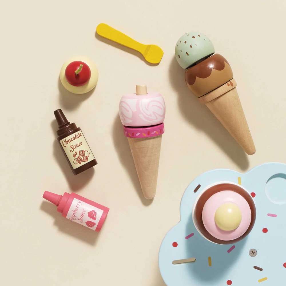 Le Toy Van - Wooden Ice Cream Stand & Toppings - 12pcs - Image 3