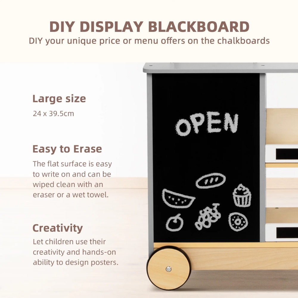 TookyToy - Pretend Play Wooden Grocery Store Playset with Accessories - Image 4