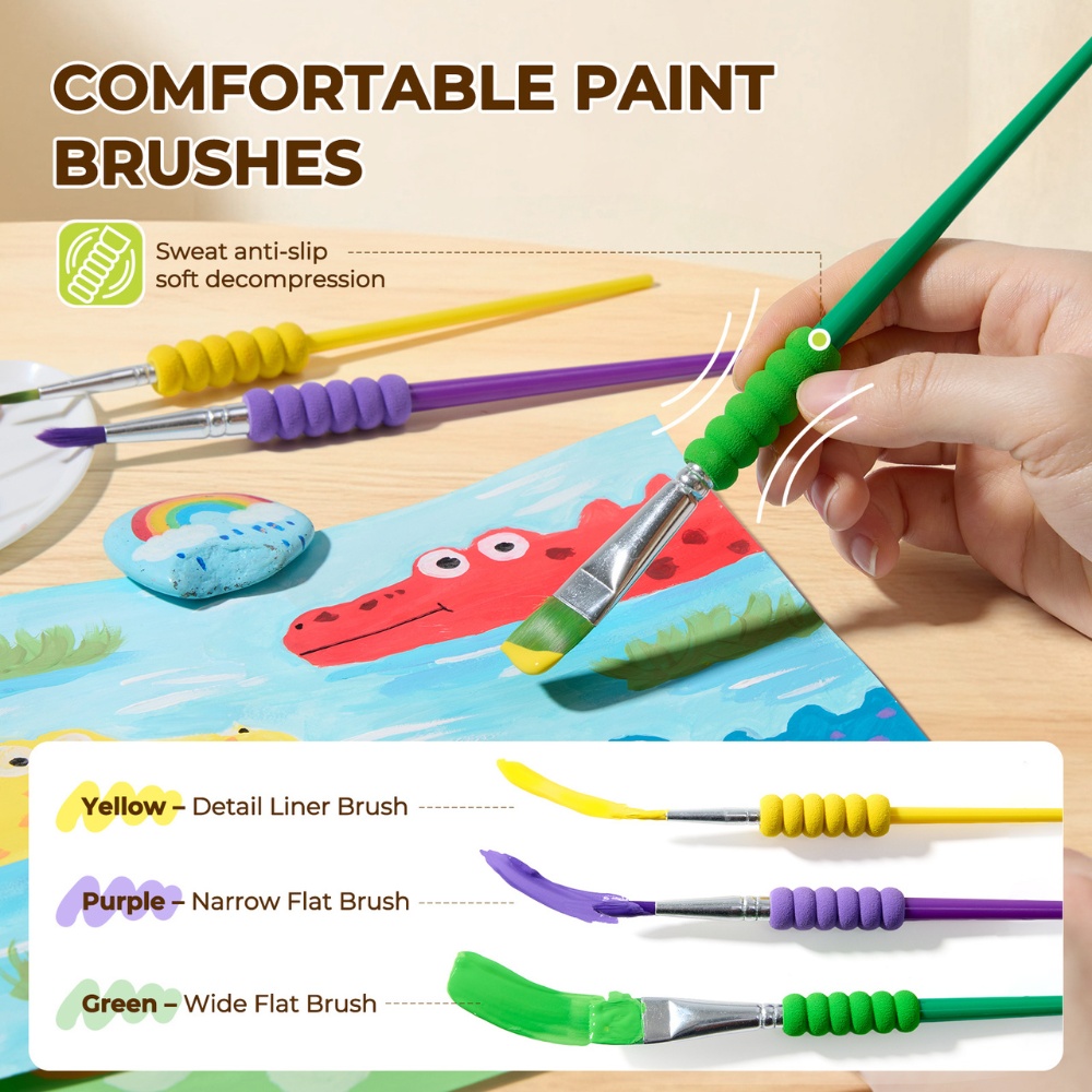 Jar Meló - Washable Squeezy Paint Set for Kids - 8 Colours with Brushes & Palette - Image 7