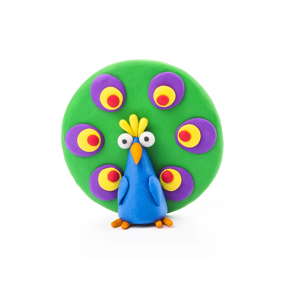 Hey Clay - Modelling Air-Dry Clay with Fun Interactive App - Toucan, Penguin, Peacock, Series Birds, 6 cans - Image 4
