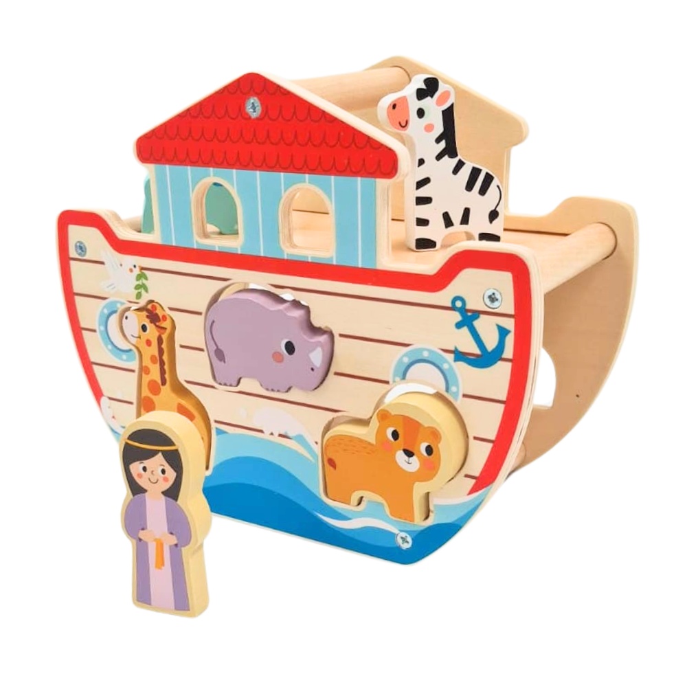 hi Pando - Wooden Noah's Ark Playset with Animal Figures - 15pcs - Image 2