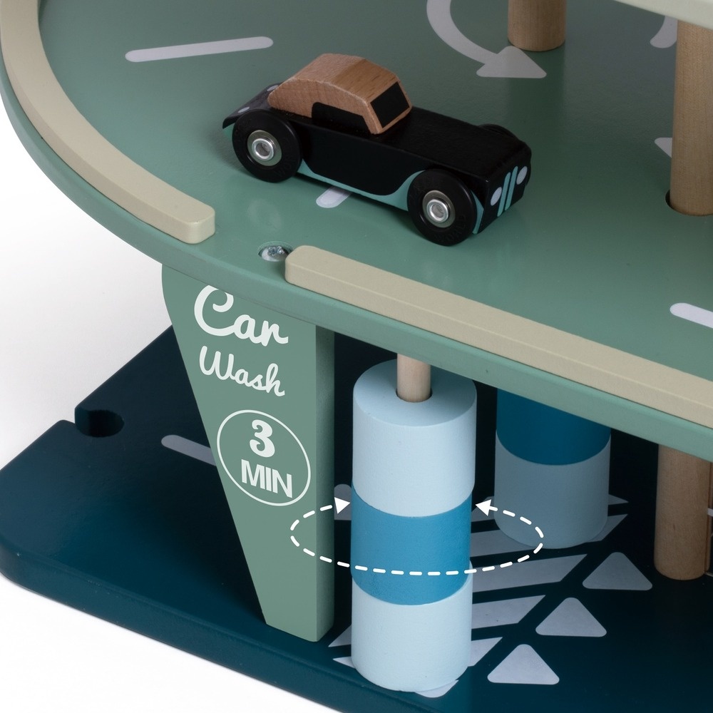Classic World - Pretend & Play - Vintage Wooden Parking Garage - Image 9