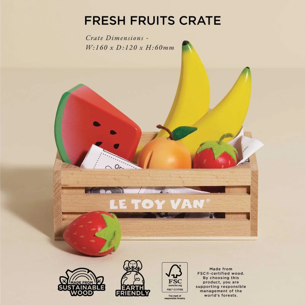 Le Toy Van - Wooden Smoothie Fruit Food Crate - 7pcs - Image 2