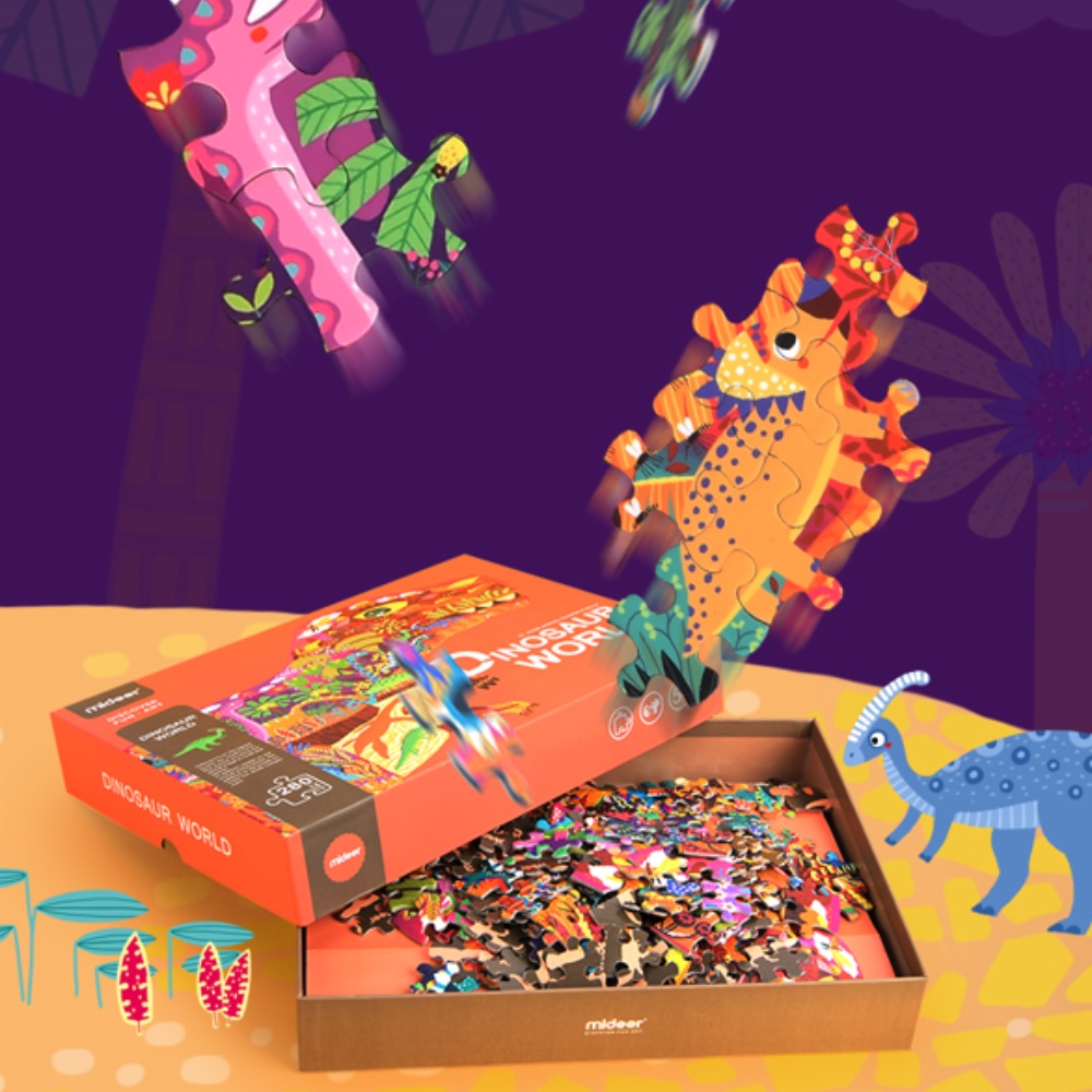 Mideer - Dinosaur Shaped Kids Jigsaw Puzzle - 280pcs - Image 7