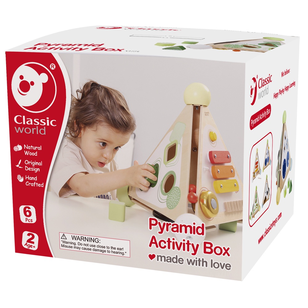 Classic World - Pyramid Activity Box - Four Sided Multi-Activity Busy Board - Image 7