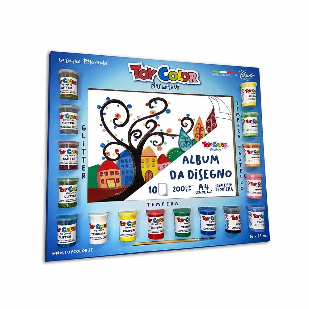 Toy Color - Complete Artist Painting Set - 16 Tempera Paints, Drawing Pad & Brush Kit - Image 2