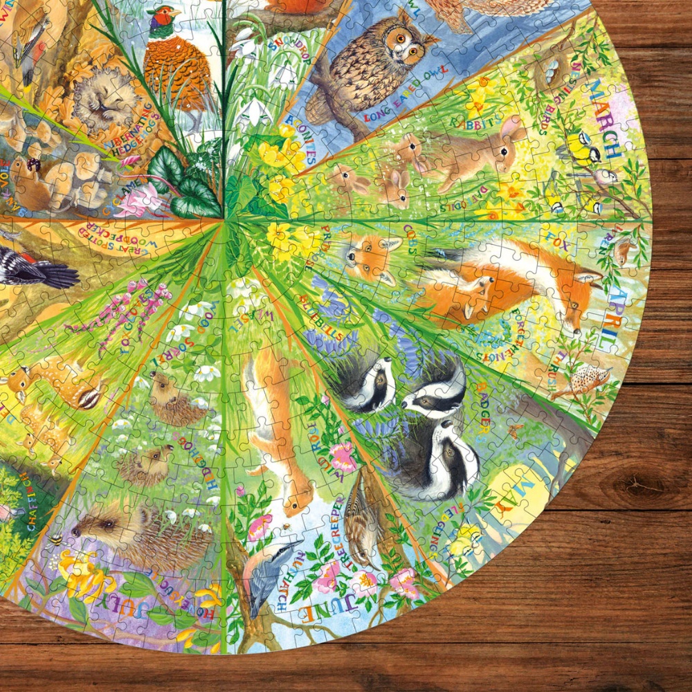 Gibsons - National Trust: A Year in the Forest - 500 Piece Circular Jigsaw Puzzle - Image 4