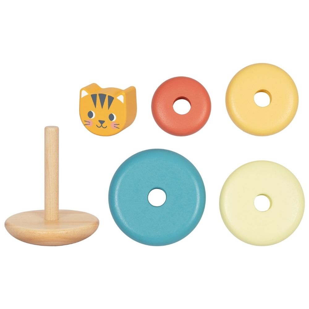 TookyToy - 3-in-1 Wooden Toy Gift Set - Rattle, Stacking Tower and Pull-Along Puppy - Image 6