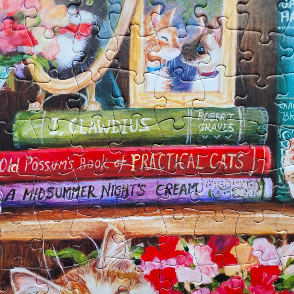 Gibsons - Puss Back in Books - XL Pieces - 500 Piece Jigsaw Puzzle - Image 2