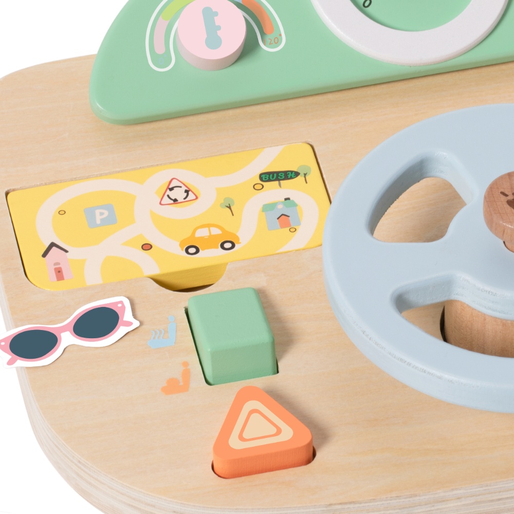 Classic World - Steering Wheel Wooden Busy Board - 5pcs - Image 5