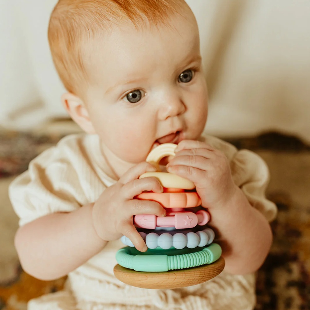 Jellystone Designs - Rainbow Wobble Stacker Silicone Toy - Pastel - Image 3