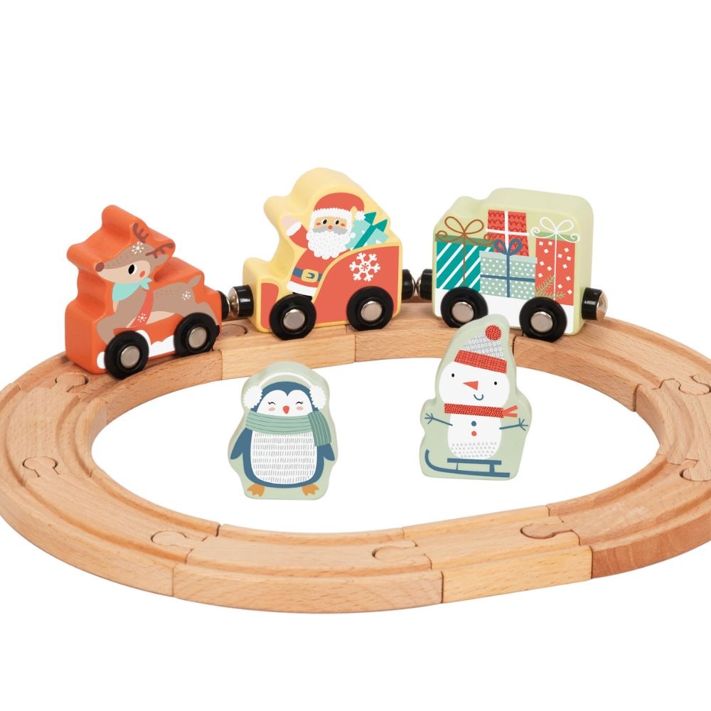 hi Pando - Wooden Christmas Train Set - 19pcs - Image 3