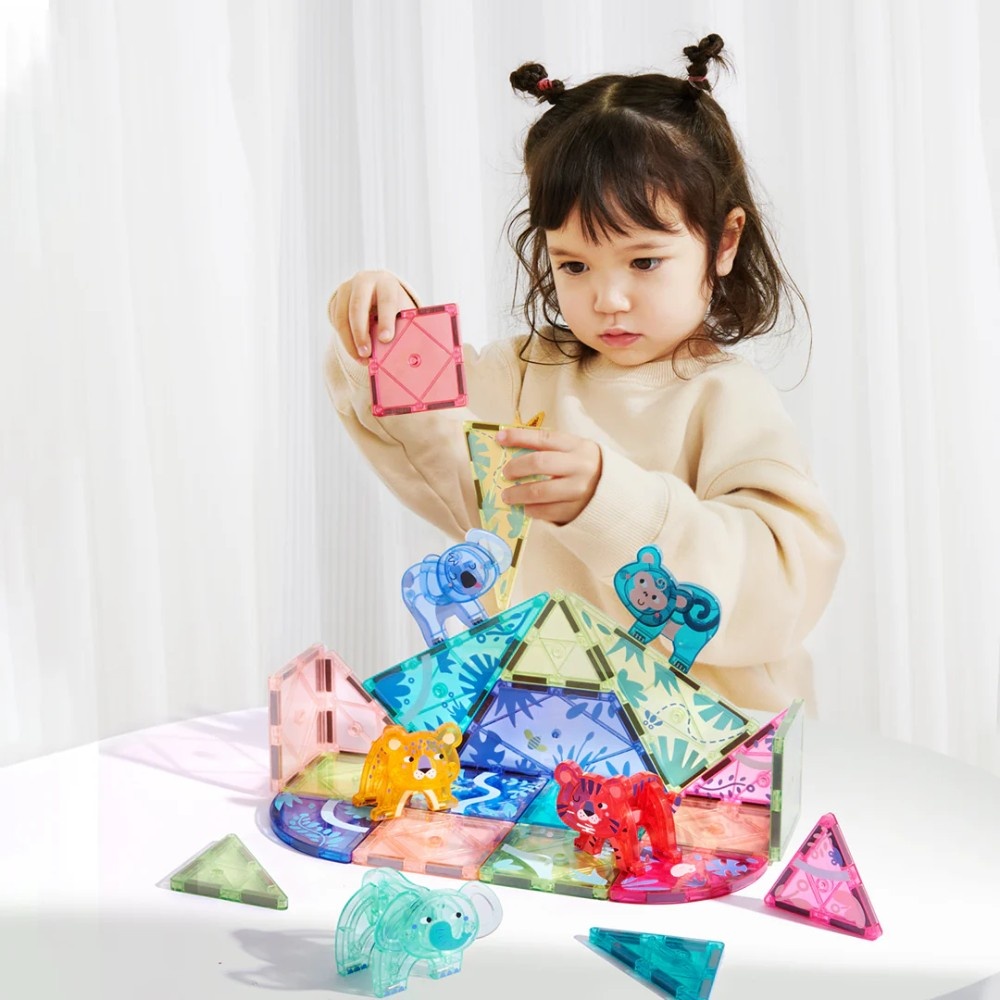 Mideer - Colourful Magnetic Tiles Building Set - Magical Jungle - 40pcs - Image 2