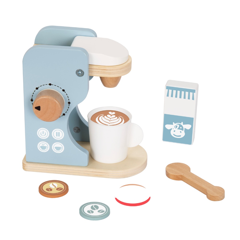 hi Pando - Pretend & Play - Wooden Coffee Maker Set - 8pcs - Image 3