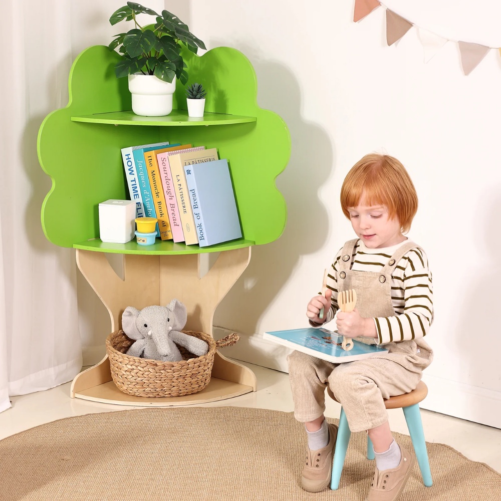 TookyToy - Tree Bookshelf for Kids Reading Nook, Corner Bookcase - Image 7