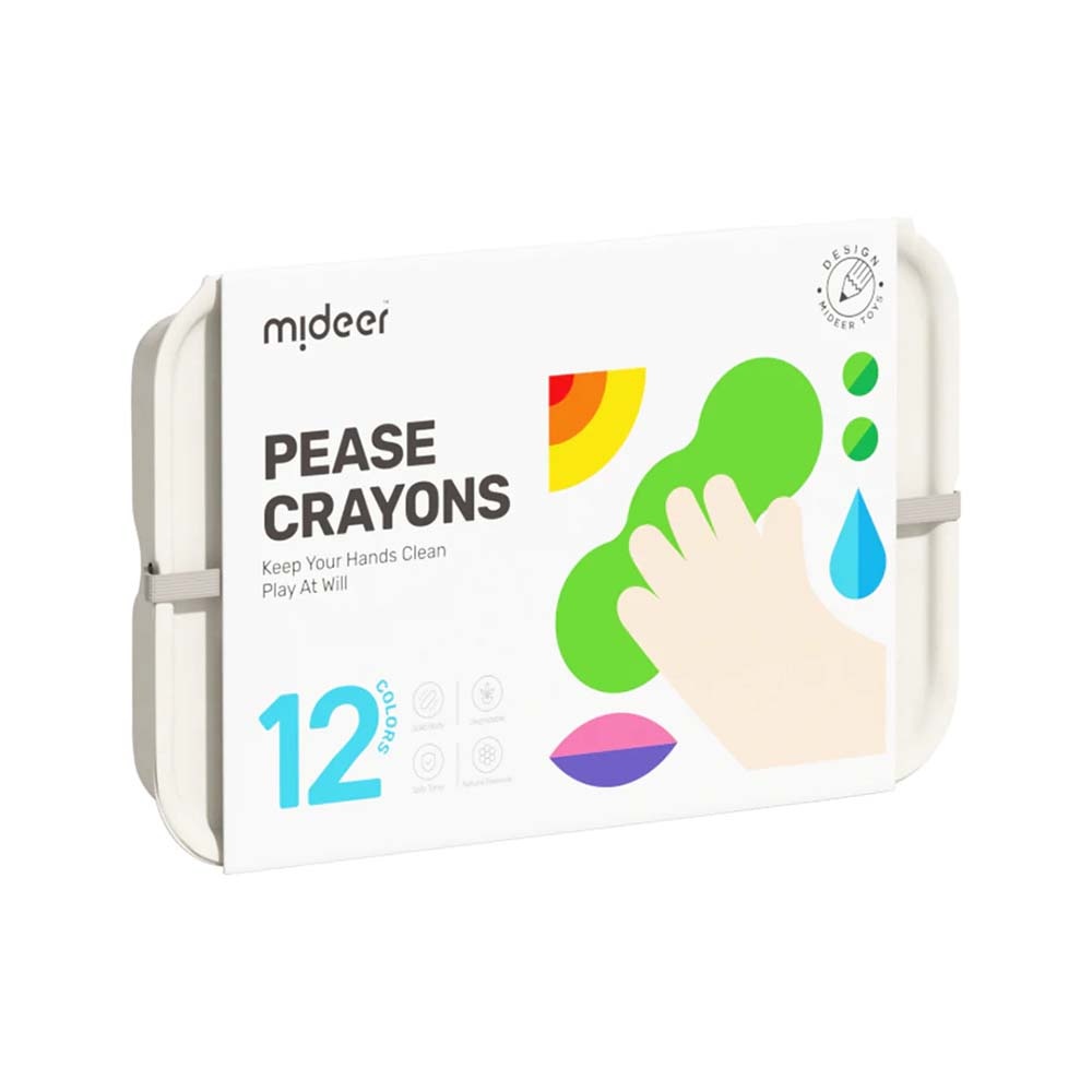 Mideer - Pea Beeswax Crayons - 12 Colours