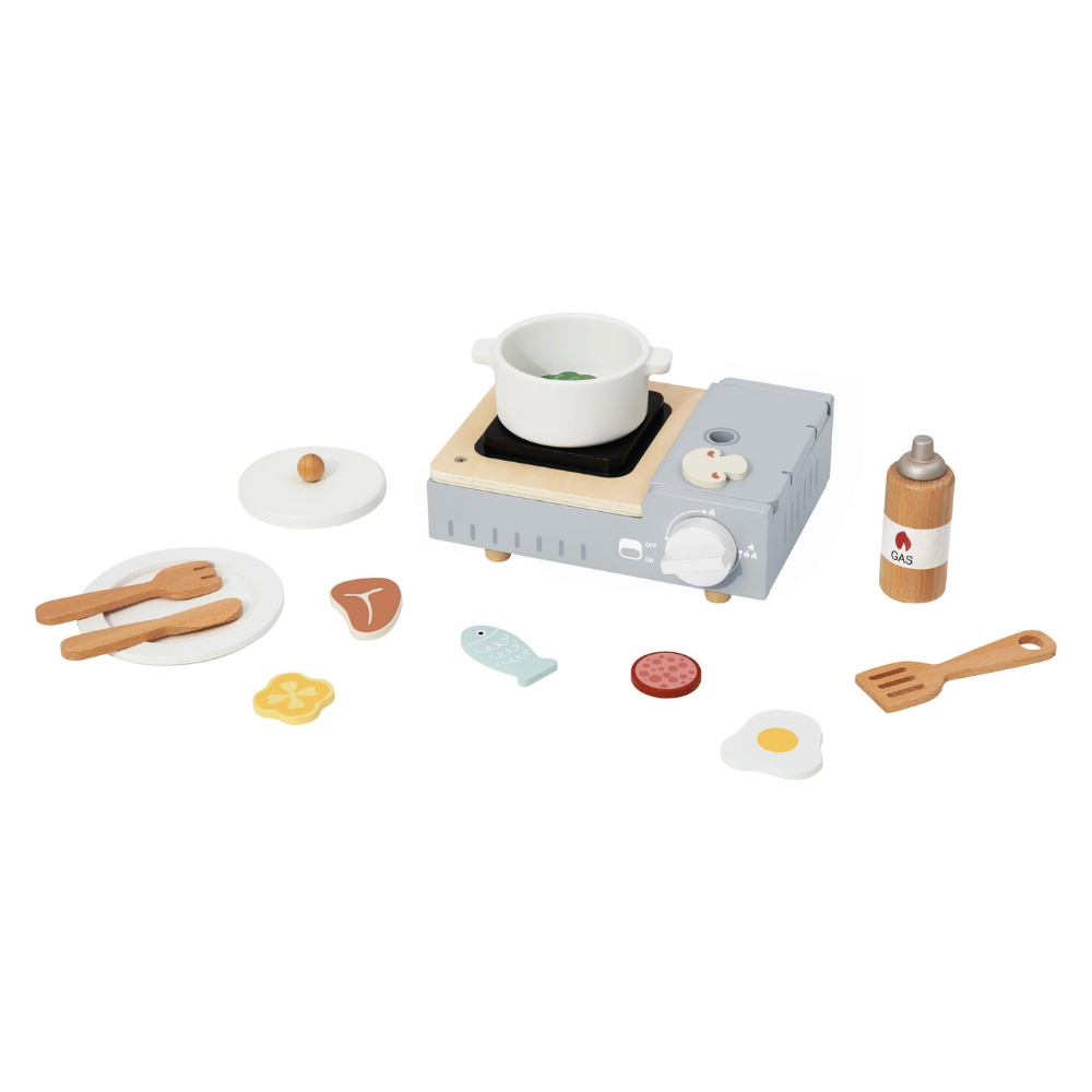 TookyToy - Pretend Play Wooden Camping Stove Toy Set - 15 Pieces - Image 2
