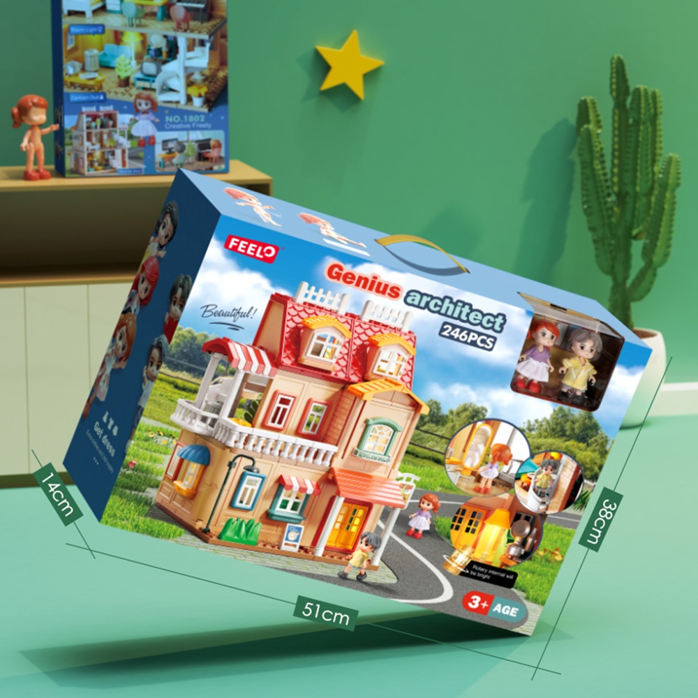 Feelo - Genius Architect Villa - Building Block Set - 246 Pieces-** - Image 6
