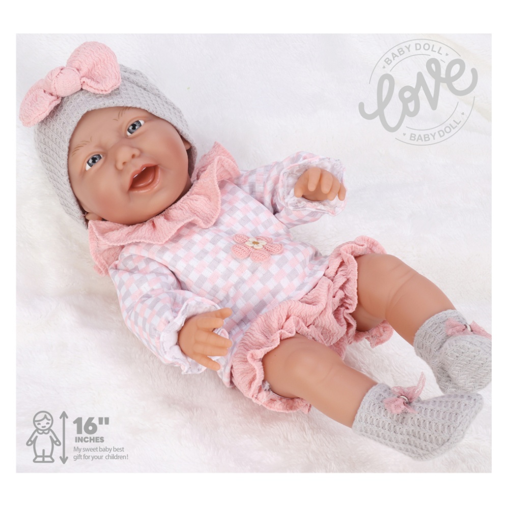 Baby Doll with Pink Clothing & Accessories - Vinyl Body - 40 cm - Image 2
