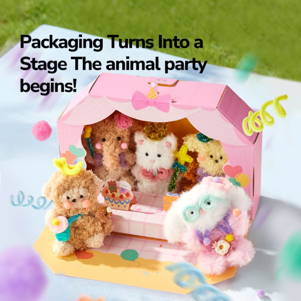 Mideer - Animal Party Chenille Stem Arts & Craft Kit: Plush Animals with Pop-Up Stage - Image 3