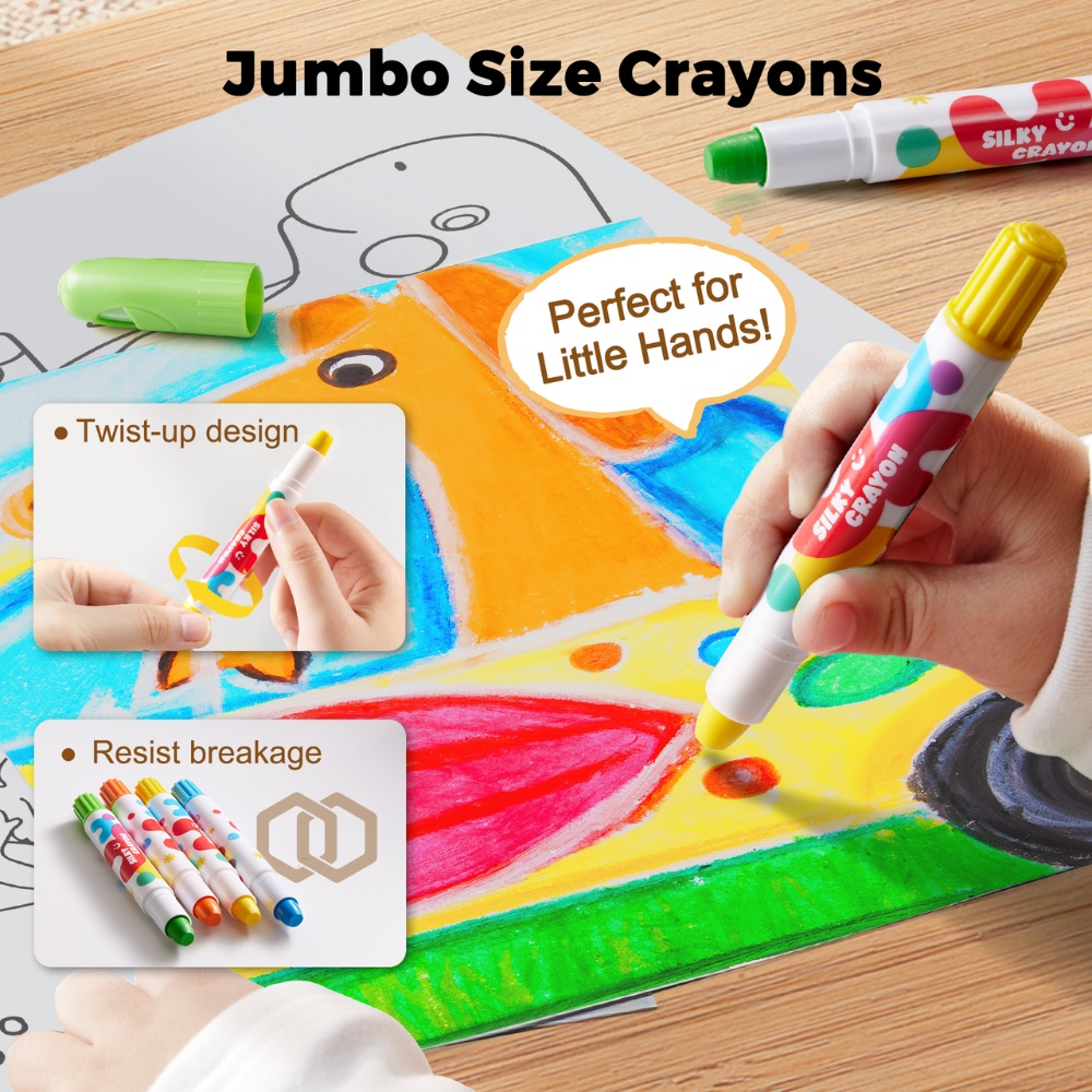 Jar Meló - Twistable Silky Crayons - Washable - 12 Colours - Image 2