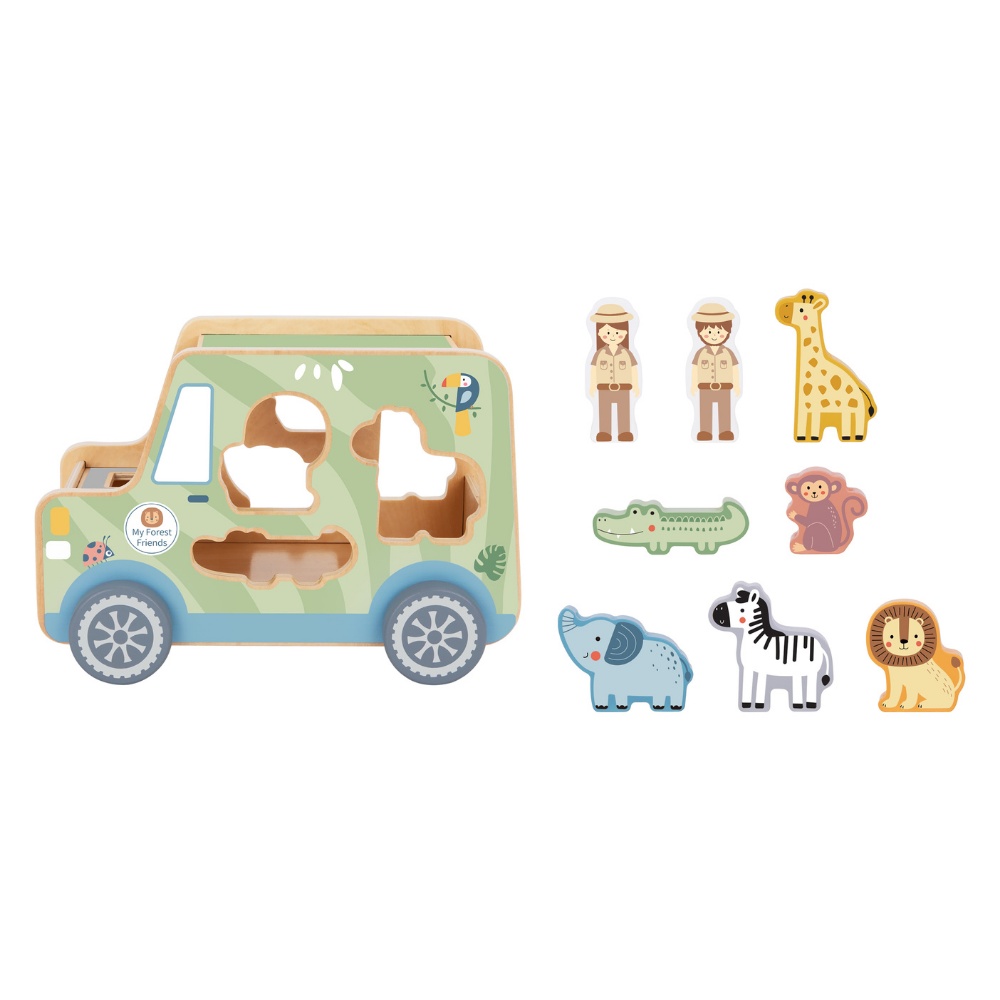 TookyToy - My Animal Friends - Safari Jeep Shape Sorting Toy 8pcs - Image 7