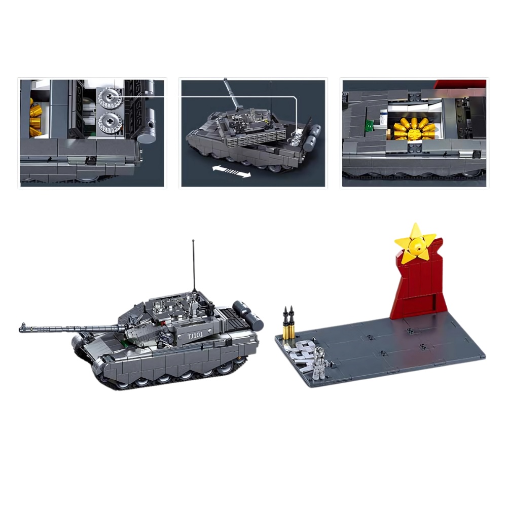 Sluban Building Set: Model Bricks - ZTZ-99AS Tank - 1079 Pieces - Image 4