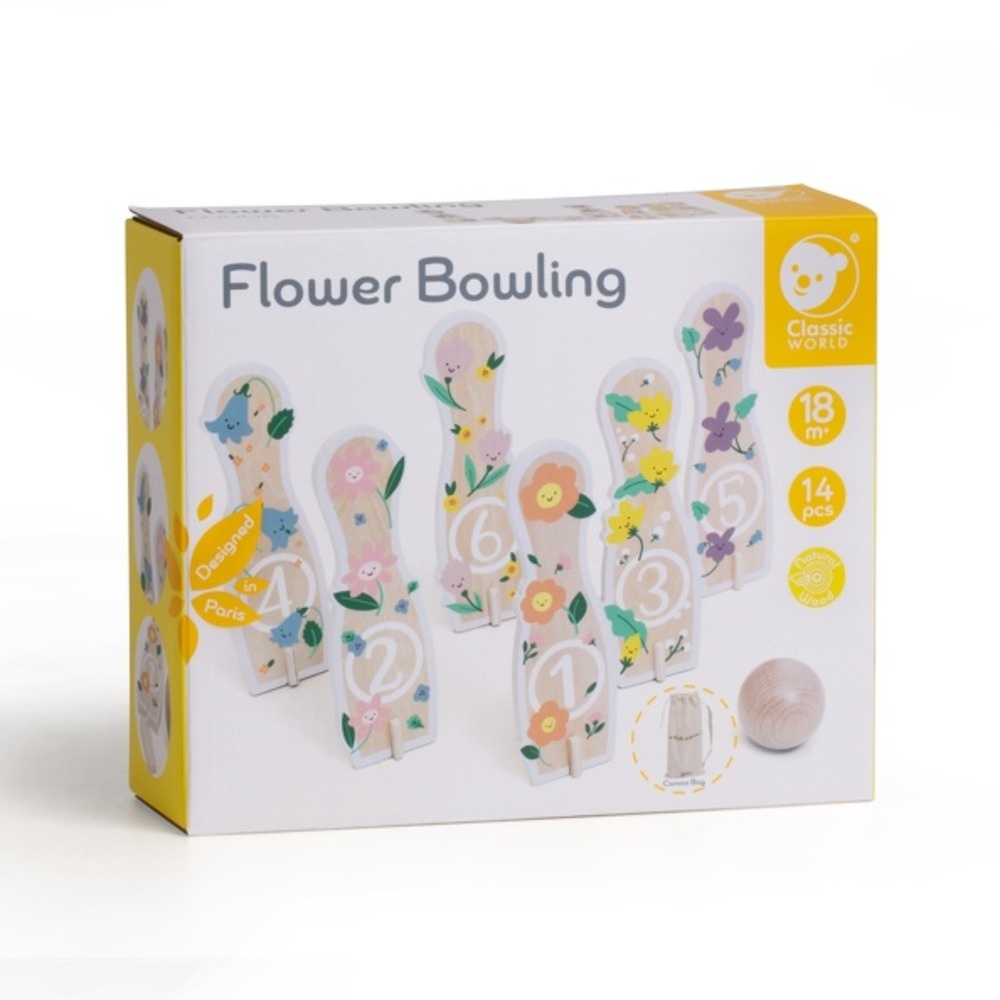 Classic World - Flower Bowling - Wooden Game - 14pcs - Image 10