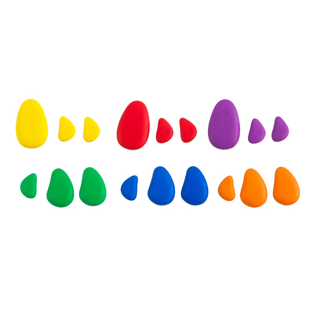 EDX Education - Rainbow Pebbles - 6 Colours 6 Sizes - 36pcs - Polybag - Image 6