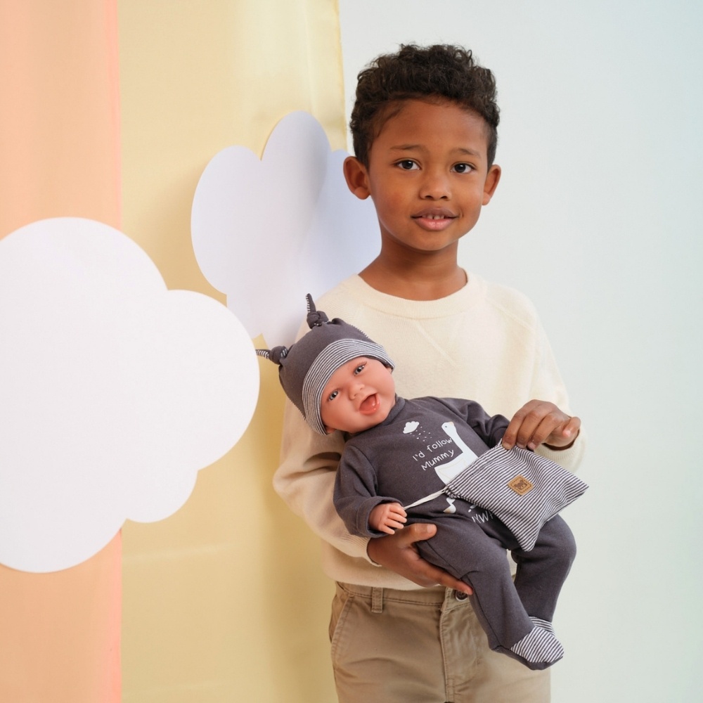 Llorens - Baby Boy Doll with Laughing Mechanism, Clothing & Bag: Mimo- 42cm - Image 2