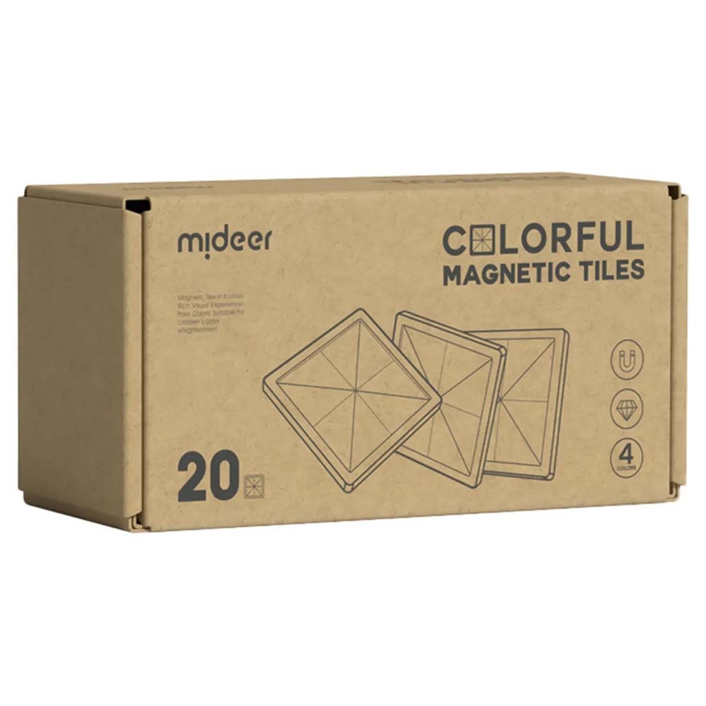 Mideer - Colourful Magnetic Tiles Building Set - Warm Colours - 20pcs - Image 6