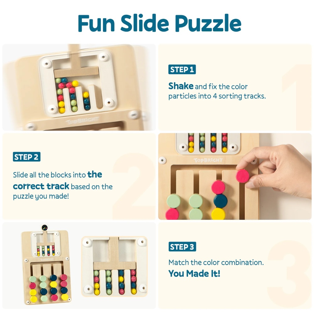 TopBright - Montessori Colour Challenge: Sliding Puzzle Board Game for Kids - Image 5