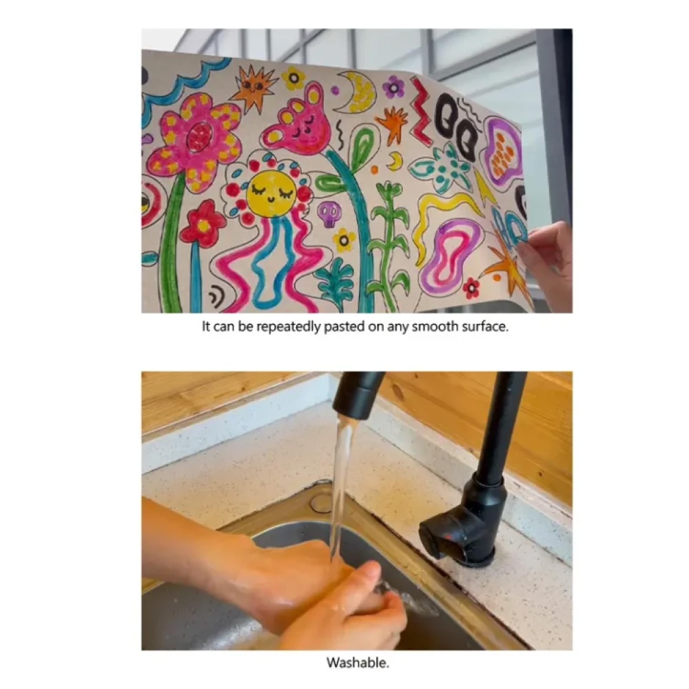 TookyToy - 2-in-1 Dot Art Painting Kit and Colouring Roll: 10 Colours - Image 5