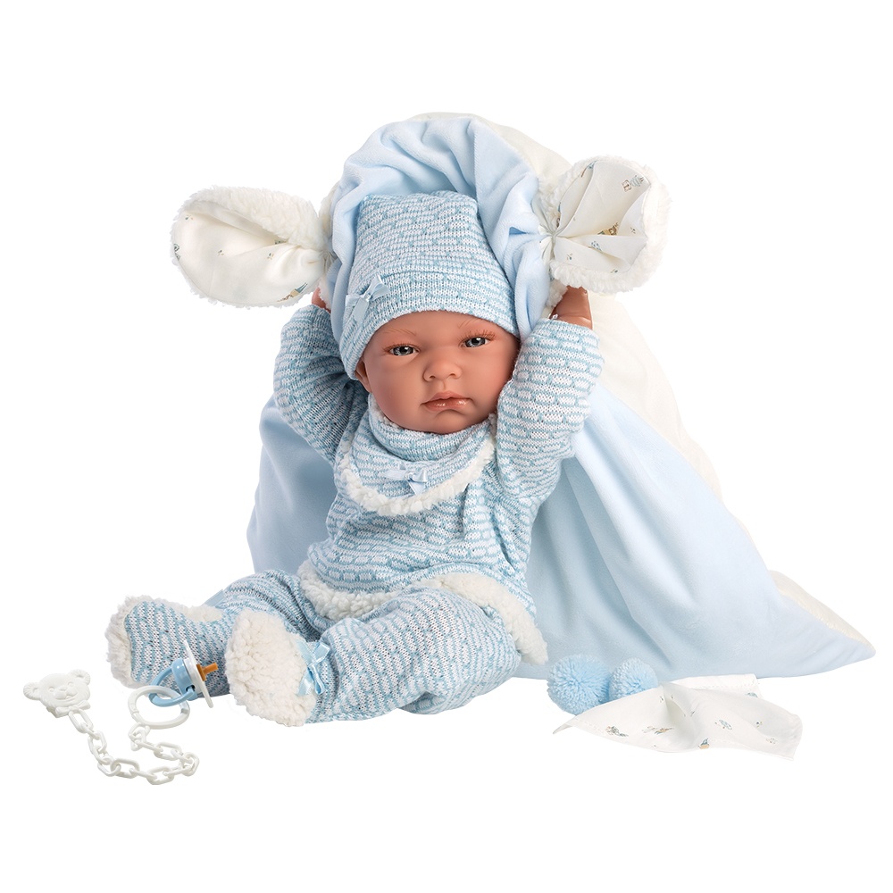 Llorens - Anatomically Correct Baby Boy Doll with Blue Outfit & Cushion: Nico - 40cm - Image 2
