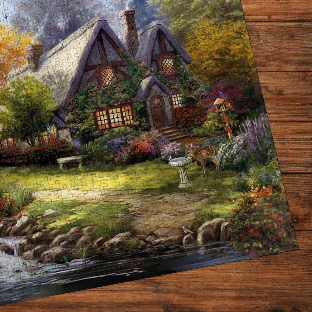 Gibsons - Thomas Kinkade: Birdsong Cottage - 1000 Piece Jigsaw Puzzle - Image 4