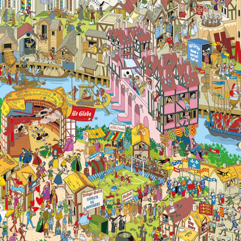 Gibsons - Jokesaws: Shakespeare Shake-up - 1000 Piece Jigsaw Puzzle - Image 3