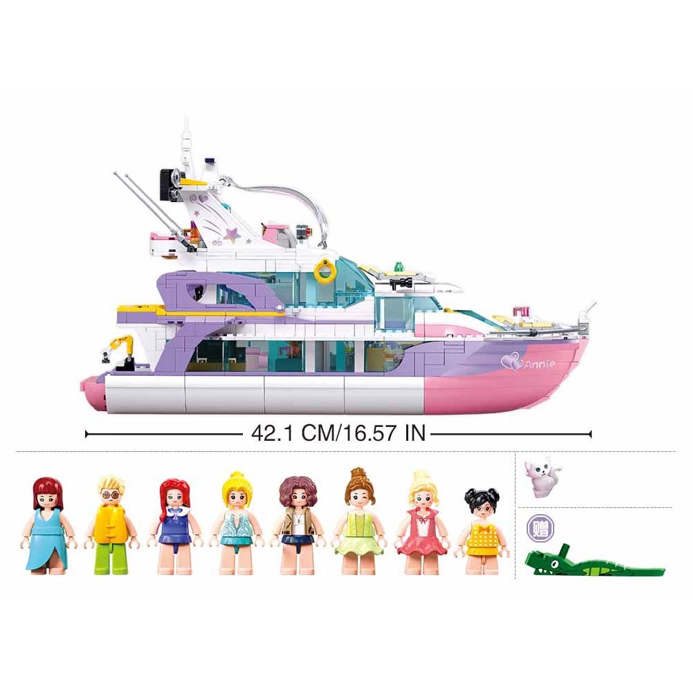 Sluban Building Set: Girls Dream - Yacht - 1108pcs - Image 5