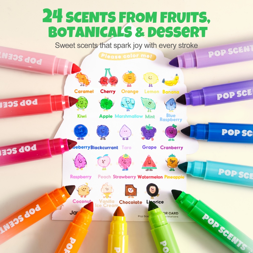 Jar Meló - Scented Markers - 24 Washable Non-Toxic Colours - Image 4