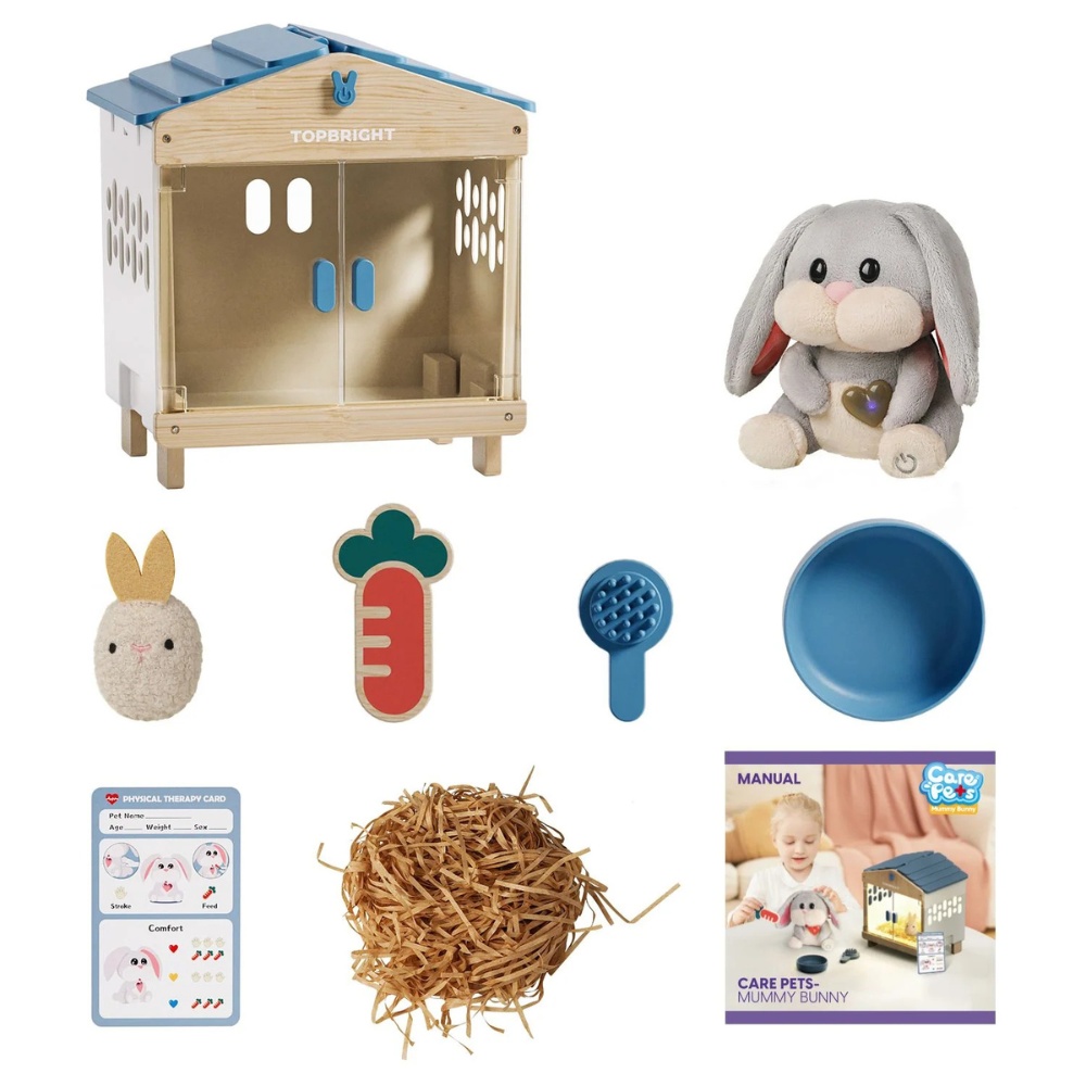 TopBright - Pretend Play Pet Care Kit - Interactive Bunny with Sound & Lights - Image 9