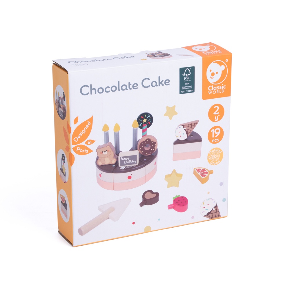 Classic World - Pretend & Play - Chocolate Birthday Cake - 19pcs - Image 7