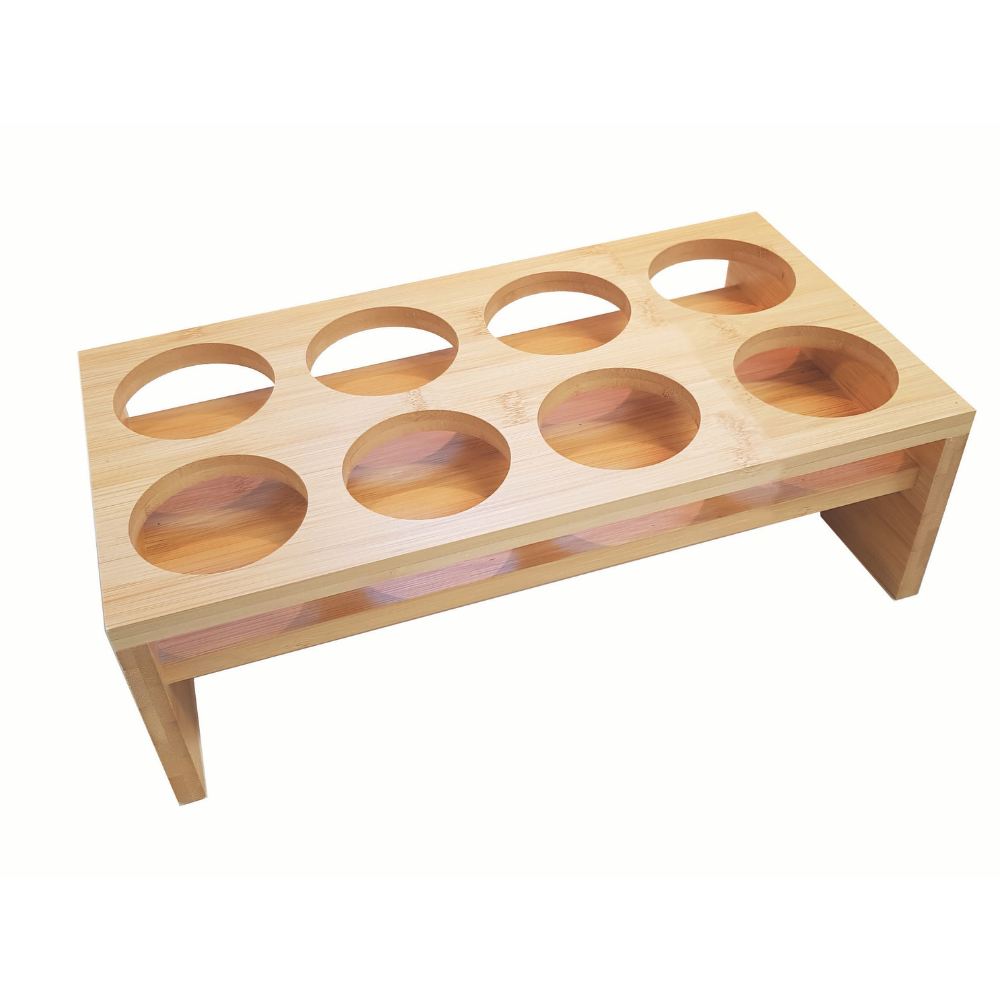 Anthony Peters - Bamboo Paint Pot Stand for Kids - 8 Holes - Natural Wood