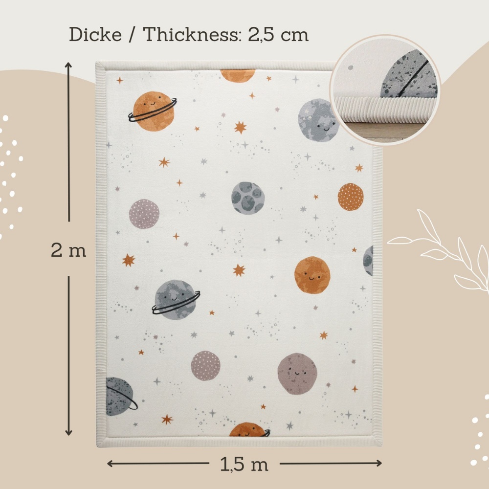Hakuna Matte - CloudSoft Play Mat Carpet - Happy Planets 200 x 150 x 2.5 cm - Image 3