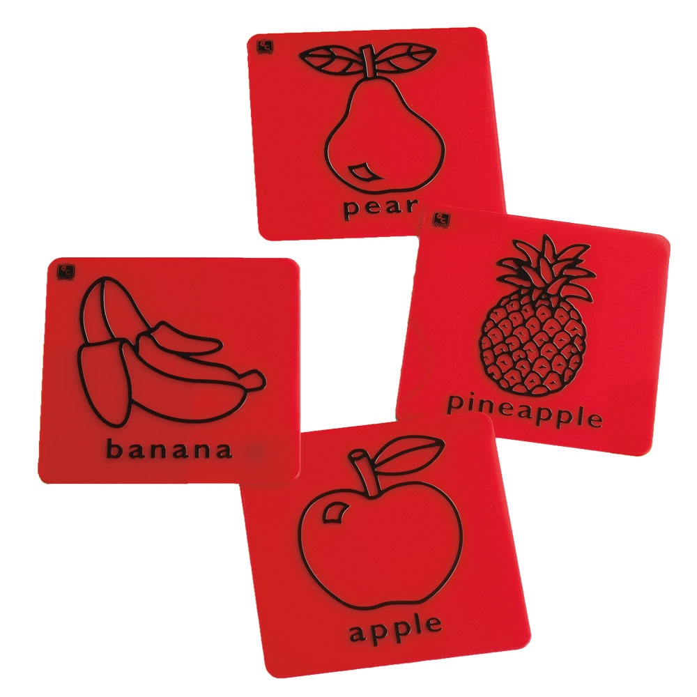 EDX Education - Art Rubbing & Embossing Plates - Fruit 4pcs