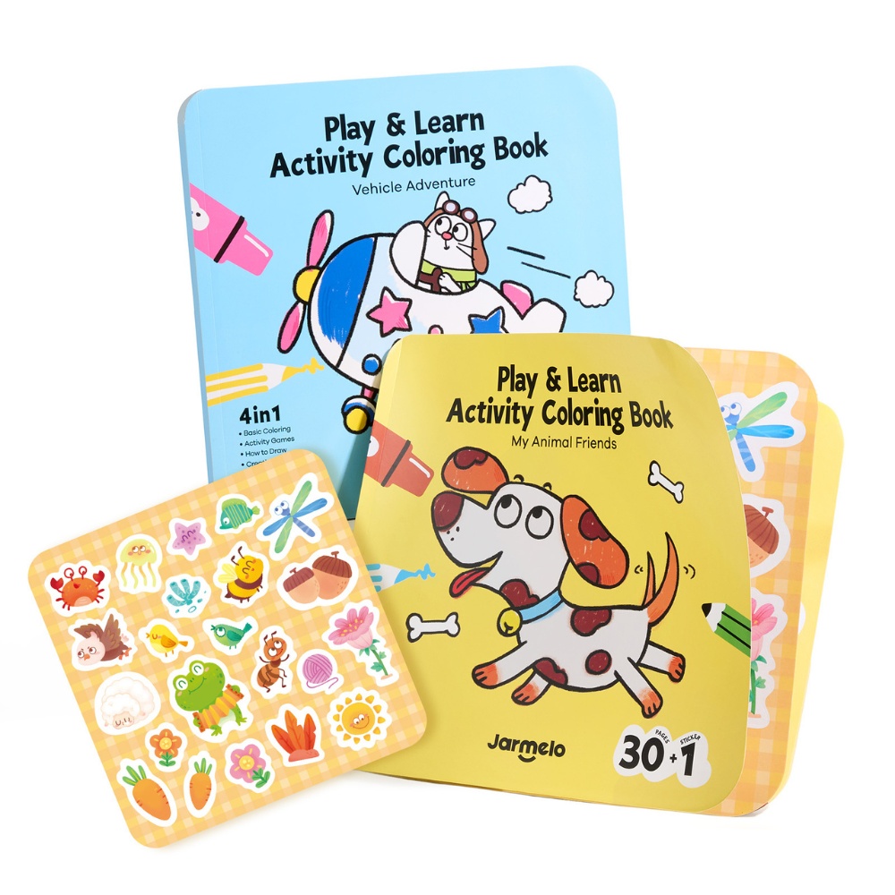 Jar Meló - Play & Learn Colouring Book Set: Vehicles & Animals - 2 Books 60 Pages - Image 8