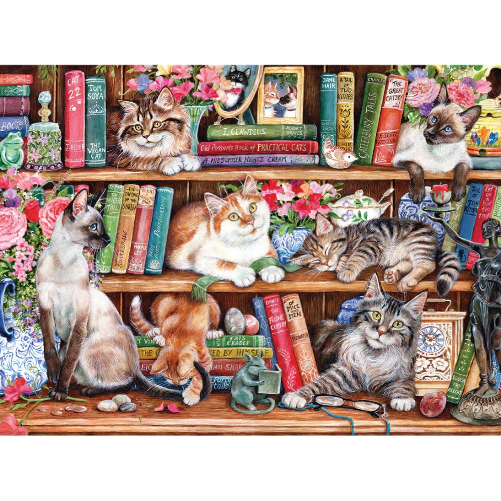 Gibsons - Puss Back in Books - XL Pieces - 500 Piece Jigsaw Puzzle - Image 6